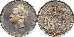 1/2 Corona Regno Unito di Gran Bretagna e Irlanda (1801-1922) Argento Giorgio IV (1762-1830)