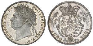 1/2 Corona Regno Unito di Gran Bretagna e Irlanda (1801-1922) Argento Giorgio IV (1762-1830)