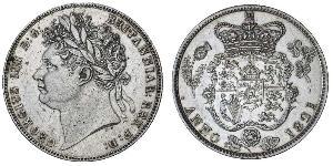 1/2 Corona Regno Unito di Gran Bretagna e Irlanda (1801-1922) Argento Giorgio IV (1762-1830)