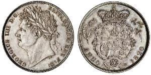 1/2 Corona Regno Unito di Gran Bretagna e Irlanda (1801-1922) Argento Giorgio IV (1762-1830)