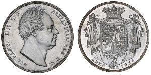 1/2 Corona Regno Unito di Gran Bretagna e Irlanda (1801-1922) Argento Guglielmo IV (1765-1837)