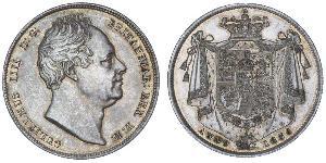 1/2 Corona Regno Unito di Gran Bretagna e Irlanda (1801-1922) Argento Guglielmo IV (1765-1837)