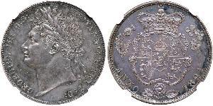 1/2 Corona Regno Unito di Gran Bretagna e Irlanda (1801-1922) Argento Giorgio IV (1762-1830)