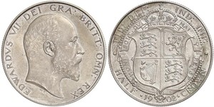 1/2 Corona Regno Unito di Gran Bretagna e Irlanda (1801-1922) Argento Edoardo VII (1841-1910)