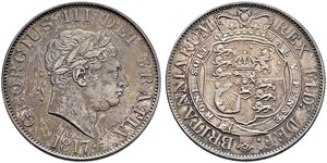 1/2 Corona Regno Unito di Gran Bretagna e Irlanda (1801-1922) Argento Giorgio III (1738-1820)