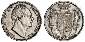 1/2 Corona Regno Unito di Gran Bretagna e Irlanda (1801-1922) Argento Guglielmo IV (1765-1837)