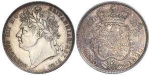 1/2 Corona Regno Unito di Gran Bretagna e Irlanda (1801-1922) Argento Giorgio IV (1762-1830)