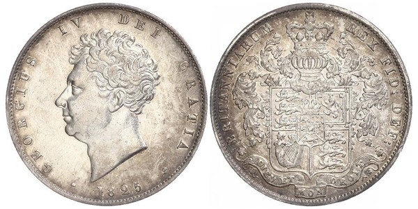 1/2 Corona Regno Unito di Gran Bretagna e Irlanda (1801-1922) Argento Giorgio IV (1762-1830)