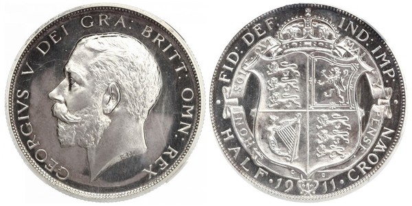 1/2 Corona Regno Unito di Gran Bretagna e Irlanda (1801-1922) Argento Giorgio V (1865-1936)