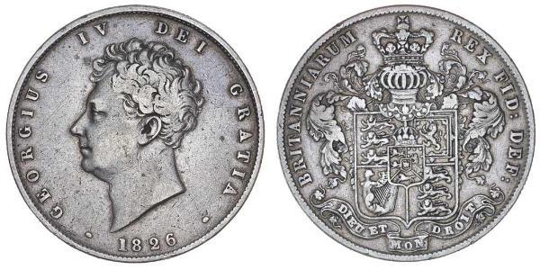 1/2 Corona Regno Unito di Gran Bretagna e Irlanda (1801-1922) Argento Giorgio IV (1762-1830)