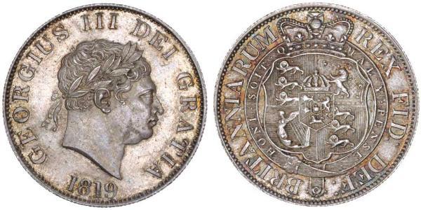 1/2 Corona Regno Unito di Gran Bretagna e Irlanda (1801-1922) Argento Giorgio III (1738-1820)