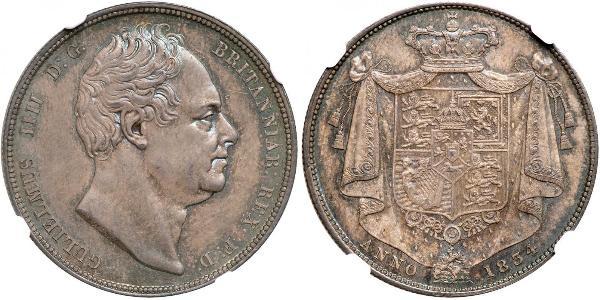 1/2 Corona Regno Unito di Gran Bretagna e Irlanda (1801-1922) Argento Guglielmo IV (1765-1837)