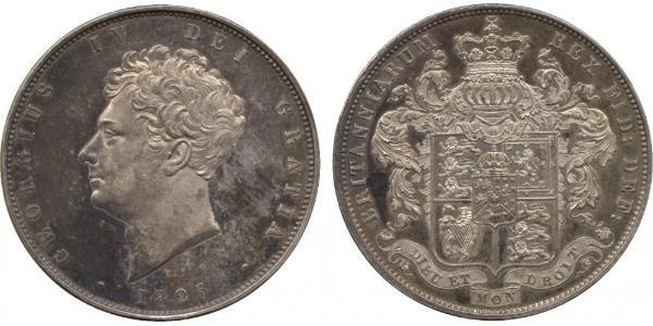 1/2 Corona Regno Unito di Gran Bretagna e Irlanda (1801-1922) Argento Giorgio IV (1762-1830)