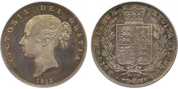 1/2 Corona Regno Unito di Gran Bretagna e Irlanda (1801-1922) Argento Vittoria (1819 - 1901)
