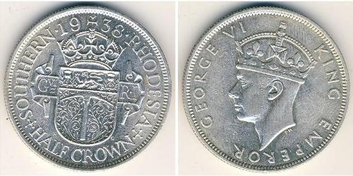 1/2 Corona Southern Rhodesia (1923-1980) Argento Giorgio VI (1895-1952)