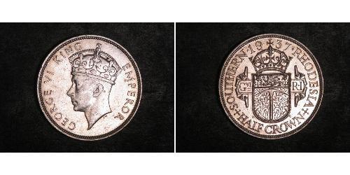1/2 Corona Southern Rhodesia (1923-1980) Argento 