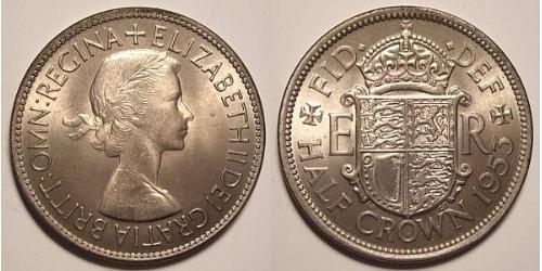1/2 Corona Regno Unito (1922-) Rame/Nichel Elisabetta II (1926-2022)