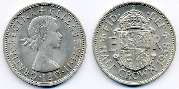 1/2 Corona Regno Unito (1922-) Rame/Nichel Elisabetta II (1926-2022)