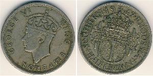 1/2 Corona Southern Rhodesia (1923-1980) Rame/Nichel Giorgio VI (1895-1952)