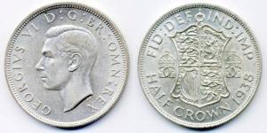1/2 Crown Feriind Kiningrik (1922-) Argent George VI (1895-1952)