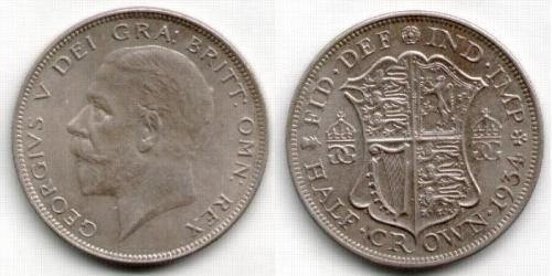 1/2 Crown Feriind Kiningrik (1922-) Argent George V (1865-1936)