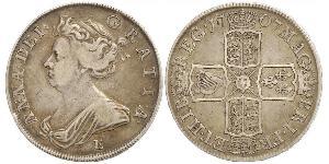 1/2 Crown Royaume de Grande-Bretagne (1707-1801) Argent Anne (reine de Grande-Bretagne)(1665-1714)