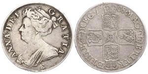 1/2 Crown Royaume de Grande-Bretagne (1707-1801) Argent Anne (reine de Grande-Bretagne)(1665-1714)