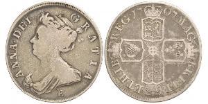 1/2 Crown Royaume de Grande-Bretagne (1707-1801) Argent Anne (reine de Grande-Bretagne)(1665-1714)