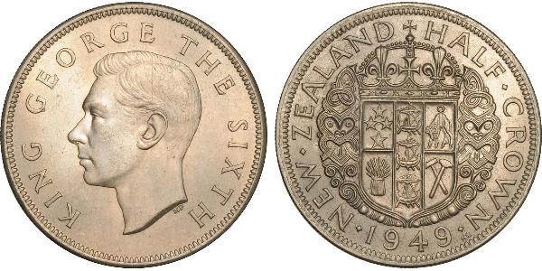 1/2 Crown New Zealand Copper/Nickel George VI (1895-1952)