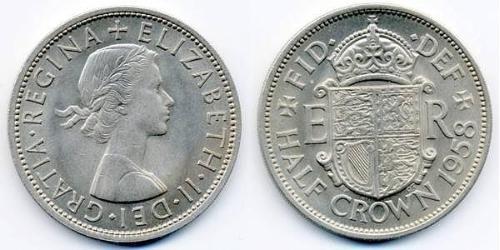 1/2 Crown United Kingdom (1922-) Copper/Nickel Elizabeth II (1926-2022)