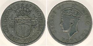 1/2 Crown Southern Rhodesia (1923-1980) Cuivre/Nickel George VI (1895-1952)