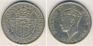 1/2 Crown Southern Rhodesia (1923-1980) Cuivre/Nickel George VI (1895-1952)