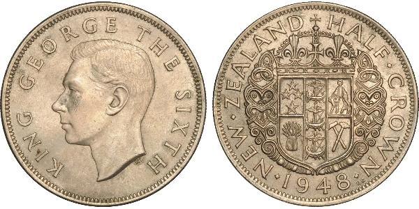 1/2 Crown Neuseeland Kupfer/Nickel Georg VI (1895-1952)