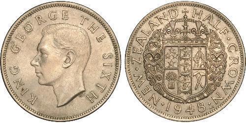 1/2 Crown Nueva Zelanda Níquel/Cobre Jorge VI (1895-1952)