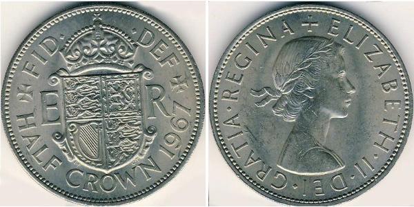 1/2 Crown Reino Unido (1922-) Níquel/Cobre Isabel II (1926-2022)