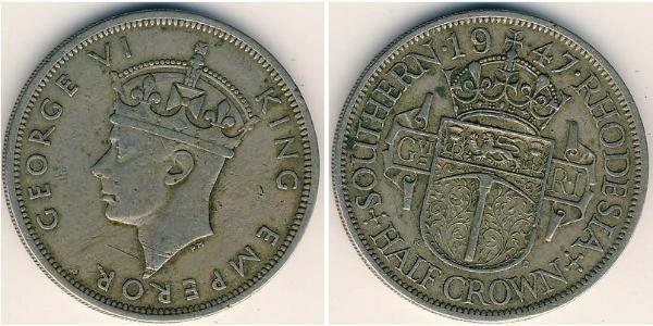 1/2 Crown Southern Rhodesia (1923-1980) Níquel/Cobre Jorge VI (1895-1952)