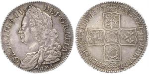 1/2 Crown Royaume de Grande-Bretagne (1707-1801) Or George II (1683-1760)