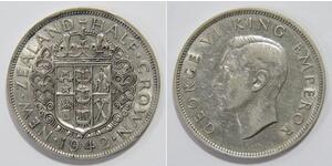 1/2 Crown Nueva Zelanda Plata Jorge VI (1895-1952)