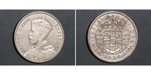 1/2 Crown Nueva Zelanda Plata Jorge V (1865-1936)