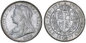 1/2 Crown Reino Unido de Gran Bretaña e Irlanda (1801-1922) Plata Victoria (1819 - 1901)