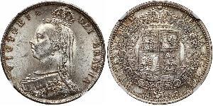 1/2 Crown Reino Unido de Gran Bretaña e Irlanda (1801-1922) Plata Victoria (1819 - 1901)