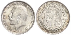 1/2 Crown Reino Unido de Gran Bretaña e Irlanda (1801-1922) Plata Jorge V (1865-1936)