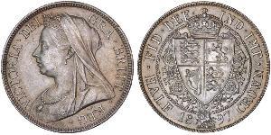 1/2 Crown Reino Unido de Gran Bretaña e Irlanda (1801-1922) Plata Victoria (1819 - 1901)