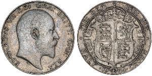 1/2 Crown Reino Unido de Gran Bretaña e Irlanda (1801-1922) Plata Eduardo VII (1841-1910)