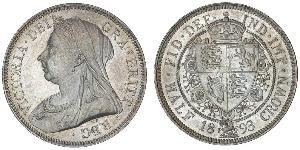 1/2 Crown Reino Unido de Gran Bretaña e Irlanda (1801-1922) Plata Victoria (1819 - 1901)