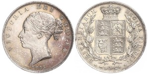 1/2 Crown Reino Unido de Gran Bretaña e Irlanda (1801-1922) Plata Victoria (1819 - 1901)