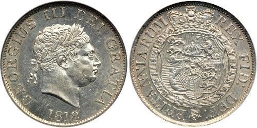 1/2 Crown Reino Unido de Gran Bretaña e Irlanda (1801-1922) Plata Jorge III (1738-1820)