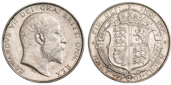 1/2 Crown Reino Unido de Gran Bretaña e Irlanda (1801-1922) Plata Eduardo VII (1841-1910)