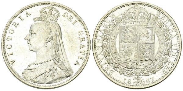 1/2 Crown Reino Unido de Gran Bretaña e Irlanda (1801-1922) Plata Victoria (1819 - 1901)