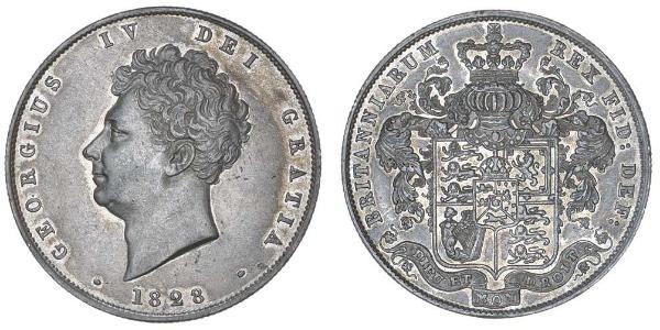 1/2 Crown Reino Unido de Gran Bretaña e Irlanda (1801-1922) Plata Jorge IV (1762-1830)